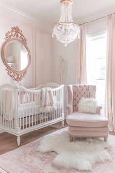 Create a timeless girl nursery with vintage decor and traditional touches. Find classic ideas that showcase elegant designs for a beautifully styled and serene baby room.Clear chat Parisian Style Nursery, Baby Room Design Girl, Elegant Baby Girl Nursery, Baby Rooms Girl, Elegant Nursery Girl, Elegant Girl Nursery, Elegant Playroom, Cute Baby Rooms