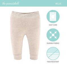 Cute style comes naturally with the Earthy Neutrals 5-Pack Pants Set by The Peanutshell. This set includes timeless neutrals in heathered rusty brown, gray, oatmeal, and black. Made from 100% soft cotton, these pants provide all-day comfort, while the elastic waistband and ribbed cuffs ensure they stay put. Perfect for everyday wear, playdates, and special occasions, this versatile multipack is easy to pair with any outfit, offering endless mix-and-match possibilities. Enjoy the convenience of t Neutral Pants, Earthy Neutrals, Baby Boy Pants, Coloured Leggings, Essential Wardrobe, Baby Pants, Cute Style, Bottom Clothes, Cotton Pants