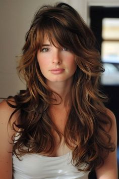 Honey Blonde Hair, Long Layered Haircuts, Haircuts For Medium Hair, Long Brown Hair, Long Hair With Bangs, Long Locks