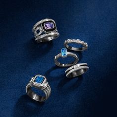 The Adrienne collection reinvents the past with a daring sensibility. Inspired by Adrienne's architecture, this collection celebrates 1930s Parisienne Art deco in textured sterling silver, Amethyst and Swiss blue topaz. Sterling Silver Enamel Pave Diamonds, 0.12 total carat weight Rhodium finish to brighten and protect Special Gifts For Mom, Stack Ring, Stackable Bands, Swiss Blue Topaz, Ring Size Guide, Silver Enamel, Silver Diamonds, Stacking Rings, Bracelet Sizes