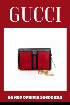 #Gucci #Gg #Red #Ophidia #Suede #Bag Gucci Style, Suede Bag, Interior Colour, Gucci Fashion, Red Suede, Colour Red, Chanel Handbags, Exterior Colors, Colorful Interiors