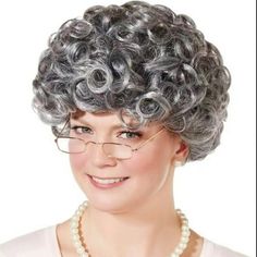 Brand: Creamily Color: Grey Granny Wig, grey wig, gray wig multi-color Style: pelucas de Mujer, Old Lady Wig, Cosplay Wig, granny wig, Grandmother Wig Material: Kanekalon Synthetic Fiber Wig Inside: 2 Adjustable Straps can be adjusted to suit you, and 1 Clip is fixed on your head; Weight: About 150G/0.33IB/5.29OZ, Granny glasses: the metal square framed glasses with an eyeglass chains strap, elegant and beautiful, can increase the appearance of your age Cap-Net: cap-net is about 21.5", adjustabl Old Lady Wig, Granny Wig, Grey Wig, Halloween Wigs, Old Lady, Mild Shampoo, Old Woman, Halloween Hair, Costume Wigs