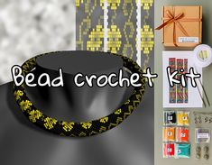 the bead crochet kit is on display