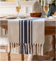 PRICES MAY VARY. 【Size】13" W x 60" L not including tassel length (66” including tassels), fits a table that seats 6-8 people, The tassel is hand knotted and can be easily DIY to fit your table size.（Untie the knot, untie the thread to the appropriate length, and tie the knot again.） 【Accentuate Your Space】 This coffee table runner Spruces Up Any Room with Natural cotton thread and Simple elegant design.Create a space in your home with refined rustic, natural colored lines makes it super easy to Long Coffee Table, Stripe Table, Coffee Table Runner, Decor Dining Table, Rustic Table Runners, Boho Table Runner, Modern Farmhouse Table, Farmhouse Table Runners, Boho Table