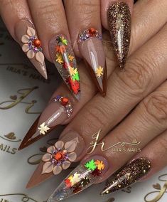 Spring Nails Ideas, Secret Nails, Thanksgiving Nail Designs, Nails Art Designs, Purple Acrylic Nails, Thanksgiving Nails, Winter Nail Designs, Winter Nail, Girls Nails