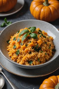 A photo of a  Pumpkin Risotto a Risotto Recipes Bacon Risotto, Spinach Risotto, Pumpkin Risotto