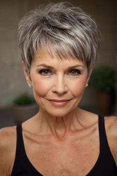 Short Stacked Hair, Short Sassy Haircuts, Short Silver Hair, Short Hair Pixie Cuts, Messy Short Hair, Short Grey Hair, Short Hairstyles For Thick Hair, Edgy Short Hair, Short Hair Over 60