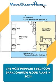 the most popular 2 bedroom barndominium floor plans in 2012, including an open floor plan