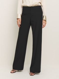 Who, me. Shop the Vida Low Rise Pant from Reformation, a low rise pant with a relaxed leg. Sleek Tailored Wide Leg Pants, Elegant Full-length Bottoms With Relaxed Fit, Elegant Relaxed Fit Full-length Bottoms, Elegant Full-length Relaxed Fit Bottoms, Sleek Wide Leg Bottoms For Business Casual, Sleek Wide Leg Business Casual Pants, Sleek Tailored Wide-leg Bottoms, Sleek Full Length Pants For Business Casual, Sleek Tailored Wide-leg Pants