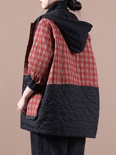 Description This women's Korean plaid hooded colorblock padded coat is your go-to for fall and winter. The plaid colorblock makes it stand out from other outerwear, the cotton fabric is soft and comfortable for a snug fit, and the hooded collar keeps you warm. Features Item Code: 7105702920254 Material: 97%Cotton 3%Spandex Pattern: Plaid Collar: Hooded Thickness: Standard Sleeve Length: Full Sleeve Style: Regular Sleeve Style: Korean Style Season: Winter, Autumn The model height:5'3"/160cm,weigh Plaid Hoodie, Luxury Outerwear, Winter Plaid, Plus Size Winter, Winter Parka, Hoodie Coat, Padded Coat, Plaid Fashion, Plaid Jacket