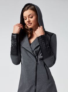 UPDATE TRAVELER JACKET – Blanc Noir Online Store Charcoal Jacket, Hooded Blazer, Stretch Satin Fabric, Travel Jacket, Garment Cover, Satin Jackets, Activewear Fashion, Classic Blazer, Cute Jackets