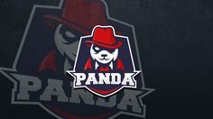 the panda mascot is wearing a red hat and a fedora on his head, while he