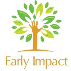 the early impact logo with a tree and hands up in the air, as well as leaves