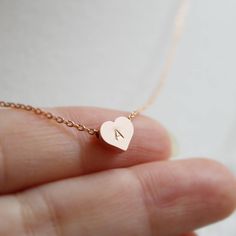 ♬ Free shipping for order USD 35 or UP. Cute tiny personalized initial Heart necklace. ★ Free gift wrapping for all orders ★ Material - Gold, Rose gold and Rhodium plated over brass ★ Chain Length - 14 ~ 20 inches adjustable ★ Pendant measure - H.6 mm x W. 7mm ★ The letter height - 3mm | Personalizaton | Please choose the initial from option. | Customer Service | If you have any question or trouble with the items you bought, please contact me any time through Etsy message. Customer satisfaction Gold Flower Girl, Engraved Jewelry Box, Initial Heart Necklace, Tiny Heart Necklace, Flower Girl Necklace, Flower Girl Jewelry, Rose Gold Flower, Necklace Initial, Tiny Heart