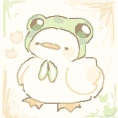 a drawing of a frog holding a piece of paper