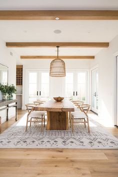 the dining room is clean and ready for us to eat dinner on it's own table