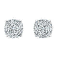 Diamond Clarity: I3Earring Back: FrictionSetting: ProngStone Cut: RoundDiamond Color: JMetal Color: WhiteEarring Length: 5.8mmEarring Width: 5.8mmRounded Carat Weight: 1/4 Ct. T.w.Care: Wipe CleanStone Type: 50 Natural DiamondAuthenticity: Natural DiamondBirthstone: April BirthstoneEarrings Style: Stud Earrings, Halo Earrings, Multi-Diamond EarringsMetal: 10k White GoldCountry of Origin: Imported White Cluster Earrings Fine Jewelry, White Cluster Earrings With Halo Design, White Cluster Diamond Earrings With Halo Design, White Cluster Halo Diamond Earrings, White Round Cut Halo Cluster Earrings, Fine Jewelry White Cluster Earrings, White Round Diamond Cut Cluster Earrings, Classic White Cluster Earrings With Pave Setting, White Round Cluster Earrings With Diamond Cut