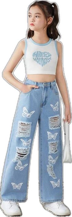 Trendy Distressed Summer Jeans, Y2k High Waist Summer Jeans, Y2k Style Straight Leg Summer Jeans, Y2k Distressed Summer Jeans, Y2k Straight Leg Summer Jeans, Summer Y2k Distressed Jeans, Y2k Straight Leg Jeans For Summer, Distressed Y2k Jeans For Summer, Summer Wide Leg Distressed Jeans