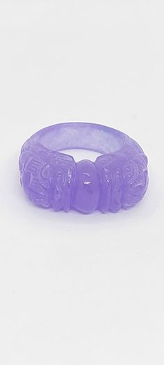 LAVENDER Dragon Jade Ring. Big Jade dome Ring. large solid DRAGON statement Ring, Gift for him/her. Purple Jade Ring. Birthday Stone. LUCKY Stone. Good FORTUNE Stone. Product Info: - Stone: Jade - Stone Color: Purple. - Jade Wide: 5-10mm thick. - Ring Size Available: 7,8 - Jade Quantity: 1 - Style: Boho & hippie. - Nice Gift Box Included Lavender Dragon, Birthday Stone, Purple Ring, Thick Ring, Purple Rings, Dragon Ring, Purple Jade, Lucky Stone, Dome Ring