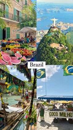 the collage shows different views of brazil