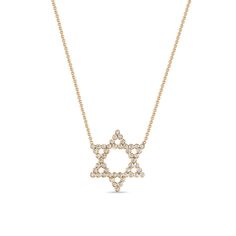 Zoë Chicco 14k Gold Diamond Bezel Star of David Necklace