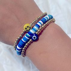 Smiley Face Bracelets Set Of 3 Blue Colors & Gold Never Worn Bracelets Ideas, Bracelets Set, Smiley Face, Womens Jewelry Bracelets, Bracelet Set, Blue Gold, Smiley, Color Blue, Blue Color