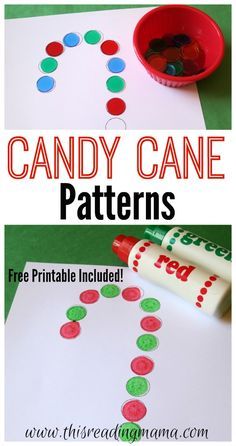 a candy cane pattern with the words candy cane patterns on it and some crayon markers