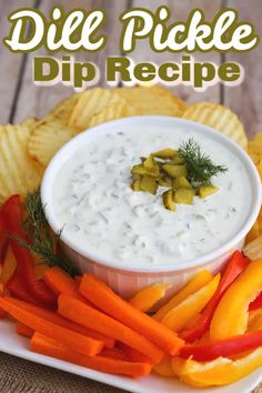 dip recipe with chips and vegetables on a plate