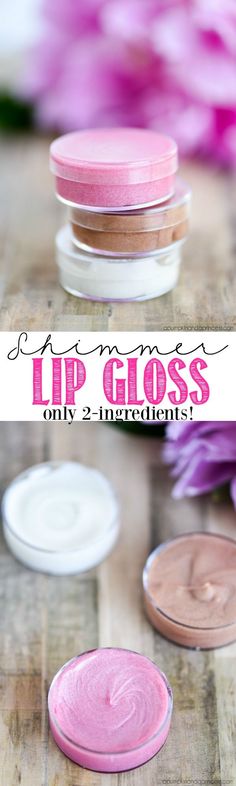 DIY Shimmer Lip Gloss made with only two ingredients! Kids can create this easy shimmer lip gloss with only 2 ingredients…perfect for spa parties and party favors! Spa Birthday Activities, Spa Party Favors Kids, Spa Party Favors For Women, Spa Birthday Party Ideas For Kids, Diy Makeup Organizer, Gloss Diy, Girls Lip Gloss, Kids Spa