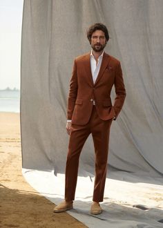 Suit For Groom, Orange Suit, Brown Suit