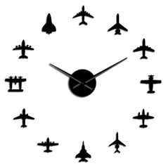 a clock with many planes flying around it