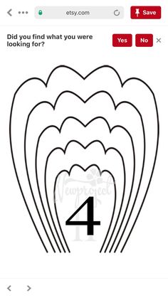 the number four is shown in front of a white background with black and red numbers