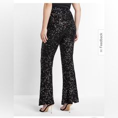 Express Nwt Flare Black Super High-Rise - Size Large High Rise, Pant Jumpsuit, Pants For Women, Pants, Women Shopping, Black, Color