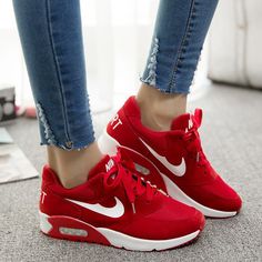 Cheap Women's Fashion Sneakers, Buy Directly from China Suppliers:2015 Air Women Sneakers Sport Shoes Zapatos Mujer Women Shoes Huarache Sneakers Chaussure Femme Huraches Please mak Red Nike Shoes, Cheap Womens Fashion, Nike Pro Shorts, Adidas Shoes Women, Sport Shoes Women, Nike Free Shoes, Nike Shoes Outlet, Red Nike, Red Sneakers