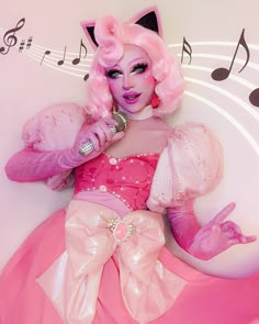 Kirby Cosplay, Pokemon Makeup, Barbie Cat, Doll Makeup Halloween, Drag Queen Outfits, Drag Looks, Barbie Makeup