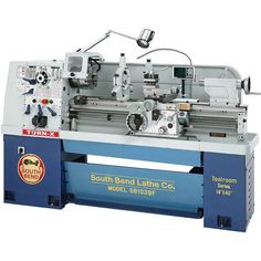 the south bend lathe go machine is ready to be used for cutting metal parts