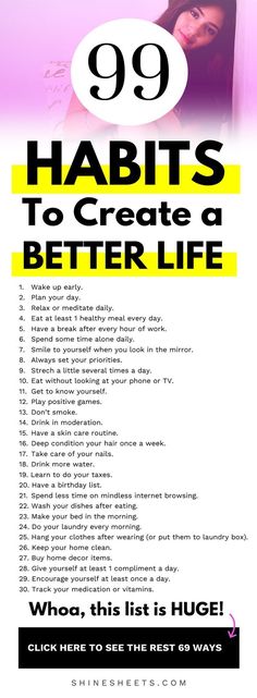 Everything about creating healthy habits and dumping the bad ones ♡ #habits #goals #healthyhabits #motivation #mindset #improvement Self help, personal development, self, personal growth, self improvement, motivation, challenge, self esteem, confidence, mental wellness, sell development, habit tracker, morning routine, habits of successfull people, mental health, resilience, healthy life tips #habits #personaldevelopment #mindset #motivation #selfcare #selflove habit ideas, habits list Restart Your Life, Habits For A Better Life, Printable Checklist, Pose Yoga, How To Wake Up Early, Good Habits, Bad Habits, Self Improvement Tips