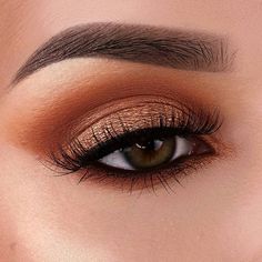 Burnt Orange Eyeshadow, Copper Eye Makeup, Brown Makeup Looks, Copper Eyeshadow, Wedding Eyes, Wedding Eye Makeup