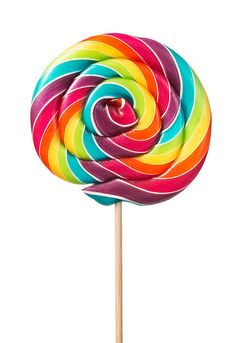 a colorful lollipop on a stick