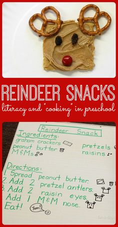 reindeer snacks are an easy and fun way to teach kids how to make pretzels