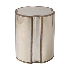 a white and gold side table on a white background