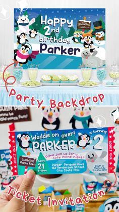 a penguin themed birthday party with penguins on it