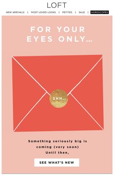 an envelope with the words for your eyes only on it and a gold circle in the middle