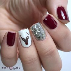 How is your winter going? #winter #deer #nails #manicure #thepronails Almonds Nails, Nails Stiletto, Girl Nails, Trendy Nail Art Designs, Her Nails, Nail Candy, Fall Acrylic Nails, Super Nails