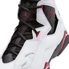 The Jordan True Flight takes design elements from the AJ7 to create a sneaker that brings a classic performance look to streetwear. It has premium leather structured around an internal sleeve for a secure fit that's easy to get on and off. Genuine and synthetic leathers in the upper provide durability and structure. Full-length Air-Sole unit provides lightweight cushioning. Internal fit sleeve offers a secure, comfortable fit. Design inspired by the AJ7. Jordan True Flight, Book Socks, Tactical Gear Loadout, Nike Acg, New Era 59fifty, Boots And Sneakers, Tactical Gear, Winter Sale, Shoe Shop