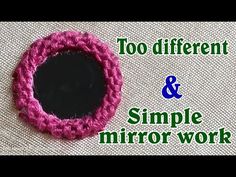 a crocheted circle with the words too different and simple mirror work