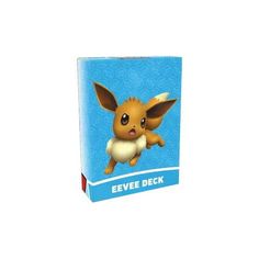 a blue box with an image of eevee deck on it's front