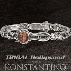 Konstantino ALEXANDER COIN Lion Sword Cuff Bracelet in Silver and Copper Konstantino Jewelry, Mens Sterling Silver Bracelets, Hammered Silver Jewelry, Silver Jewelry Diy, Silver Ring Designs, Wholesale Silver Jewelry, Gold And Silver Bracelets, Bracelet In Silver, Mens Bracelet Silver