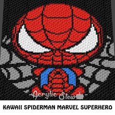 an image of a spiderman with the words kawaii spiderman marvel superhero