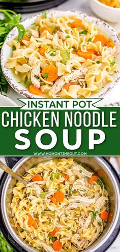 instant pot chicken noodle soup with carrots and celery